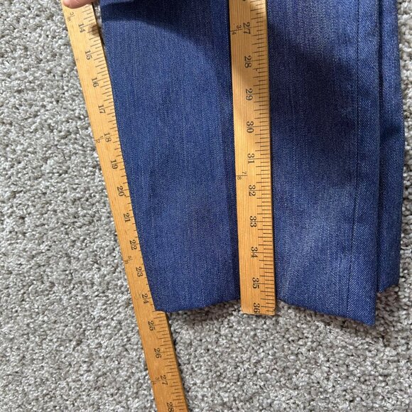 Kasper Womens Denim Trousers Size 12 Mid-Rise Straight Leg Made In Vietnam - Picture 8 of 9